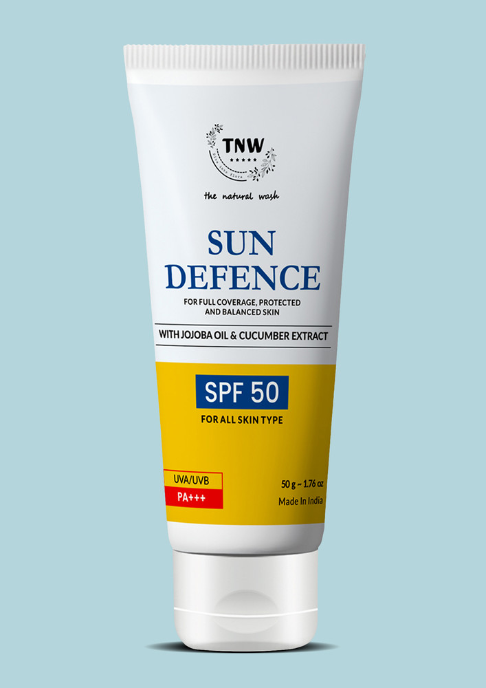 TNW-The Natural Wash Sun Defence with SPF 50 | Protects Skin from Sun Damage & UV Rays | No White Cast | Suitable for All Skin Types