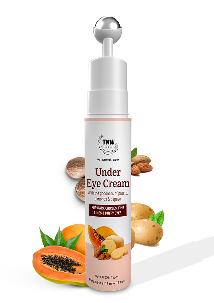 TNW-The Natural Wash Sun Under Eye Cream with Metallic Roll On | Reduces Dark Circles & Puffiness | Suitable for All Skin Types