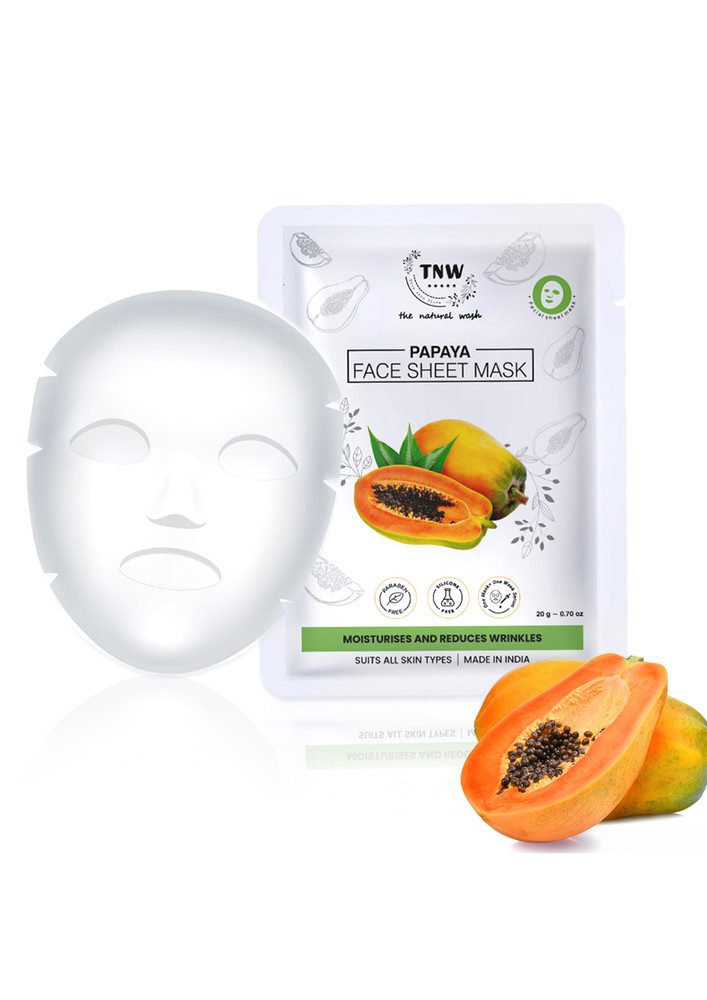 Tnw-the Natural Wash Papaya Face Sheet Mask For Hydrating & Nourishing Skin | Reduces Pigmentation & Fine Lines | Suitable For All Skin Types