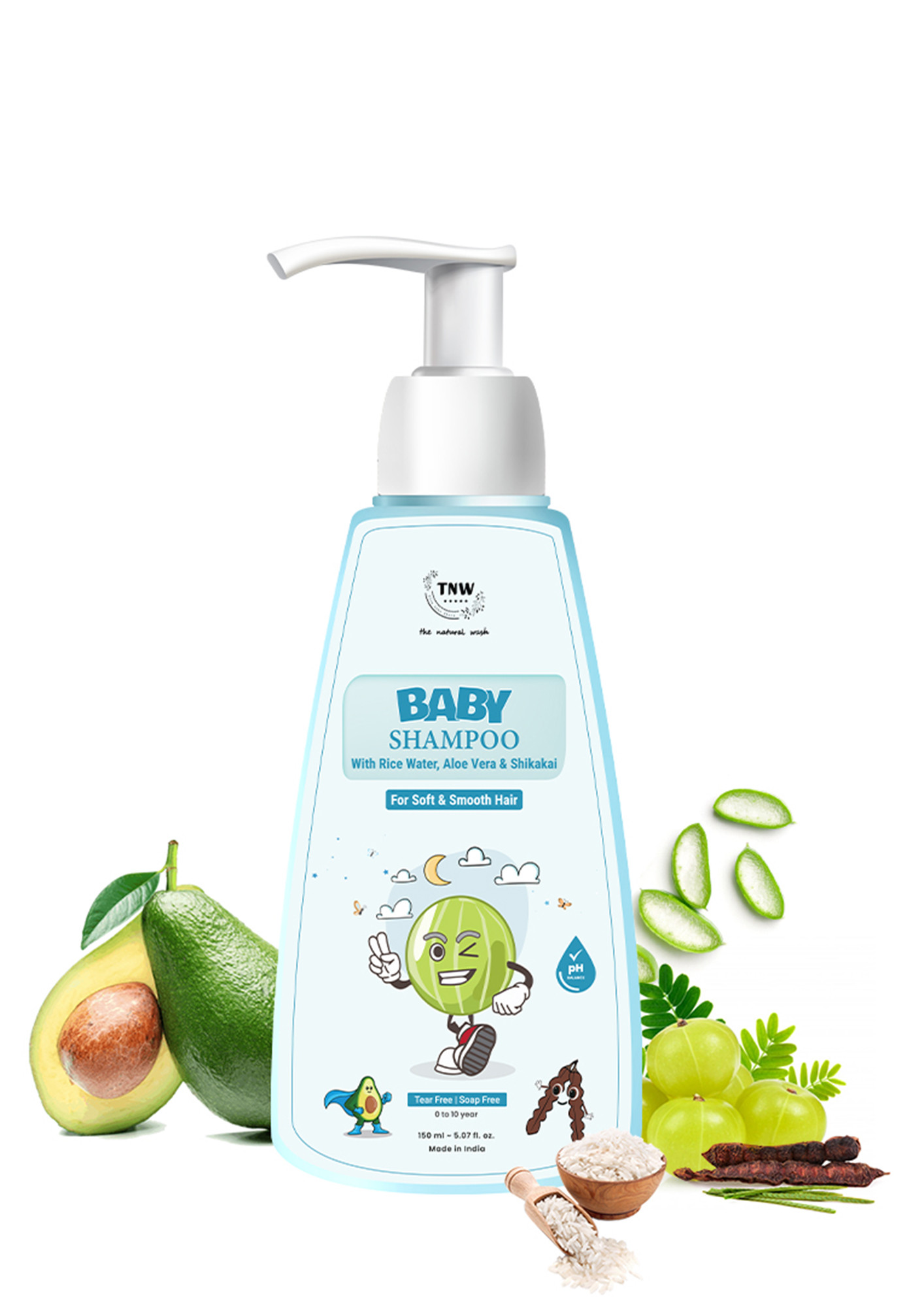 TNW-The Natural Wash Nourishing Baby Shampoo for Soft Hair | Baby Shampoo with Natural Ingredients | Baby Shampoo with No Tear Formula