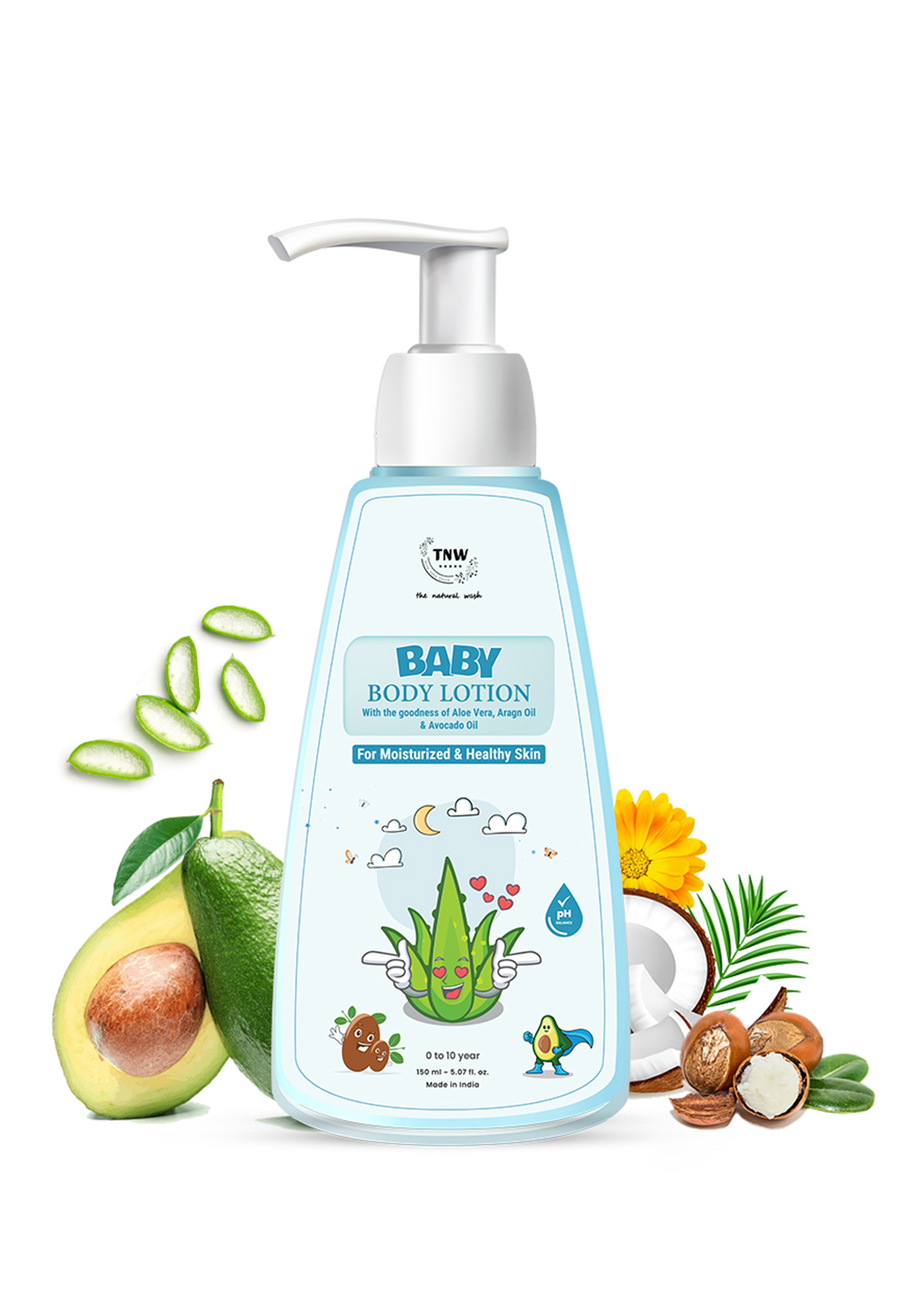 TNW-The Natural Wash Moisturizing Baby Body Lotion with Natural Ingredients | For Soft and Supple Skin | Suitable for 0-10 years