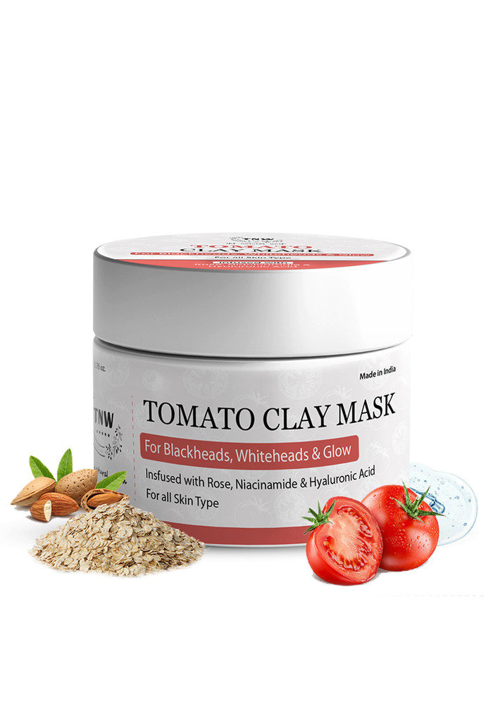 Tnw-the Natural Wash Tomato Clay Mask For Glowing & Healthy Skin | With Niacinamide & Hyaluronic Acid | Natural & Chemical-free Clay Mask