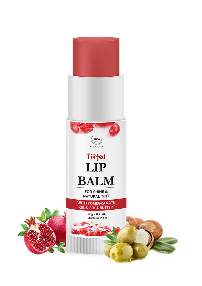 Tnw-the Natural Wash Pomegranate Tinted Lip Balm For Soft & Moisturized Lips | Lip Balm With Natural Red Tint | Chemical-free Lip Balm With Pomegranate Oil & Vitamin E
