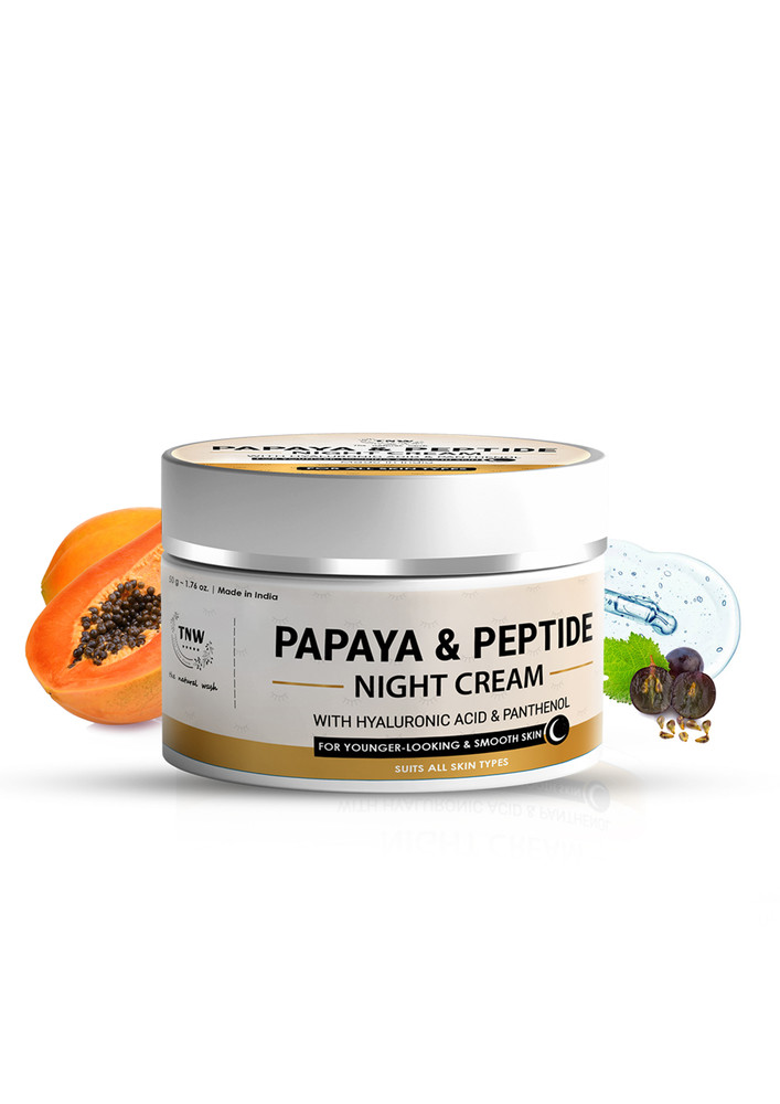 Tnw-the Natural Wash Papaya & Peptide Night Cream For Healthy Skin | Repairs Skin Overnight | With Hyaluronic Acid & Panthenol