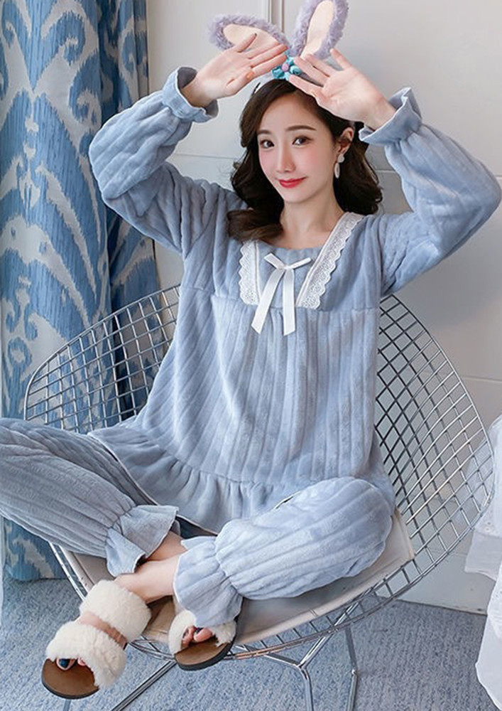 Cozy Blue Flannel Nightwear Set
