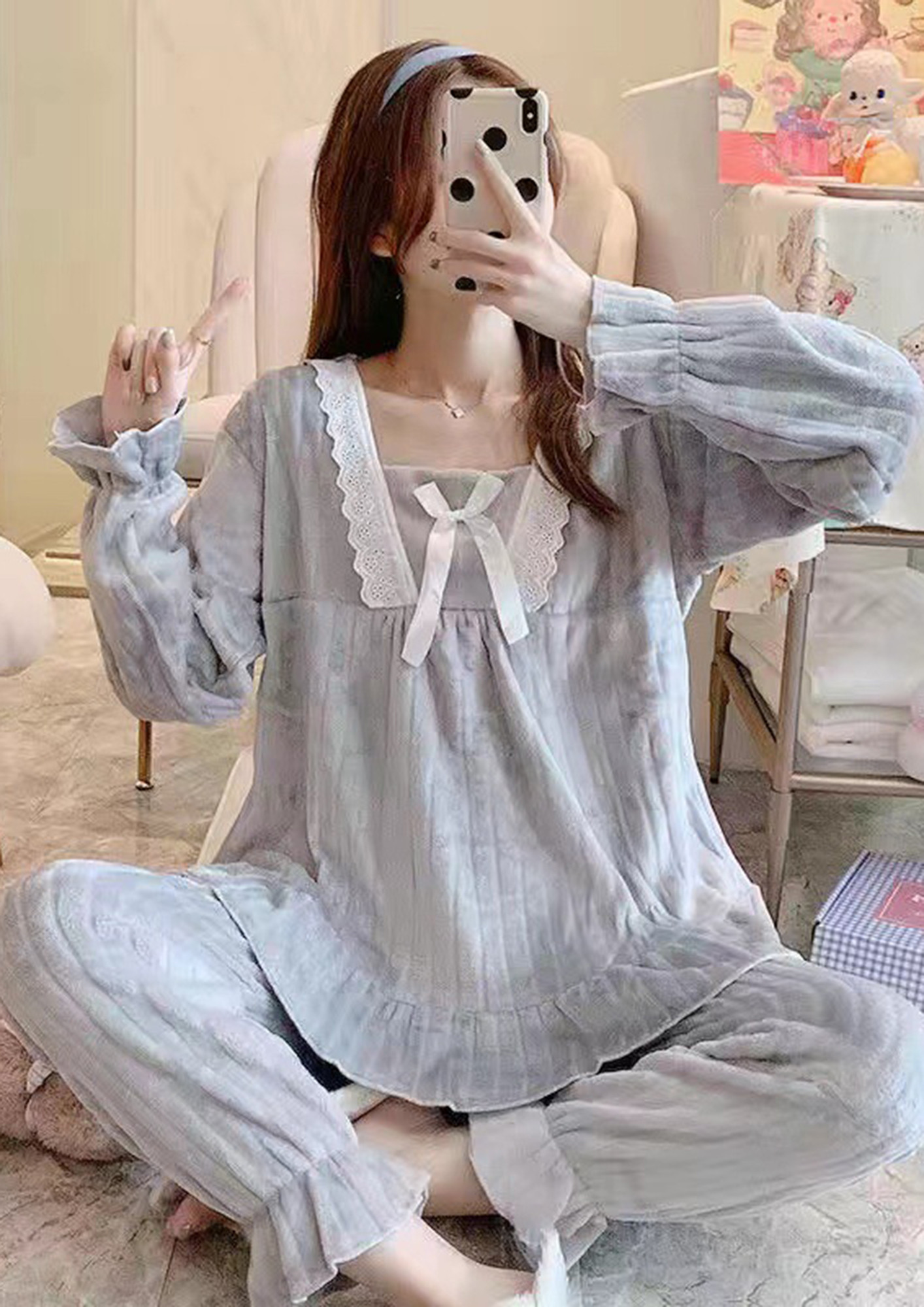 Korean Ladies Floral Bow Cotton Nightdress V Neck Oversized Summer Sweet  Student Home Skirt Wholesale and Retail | Night dress, Cute night outfits,  Cotton night dress