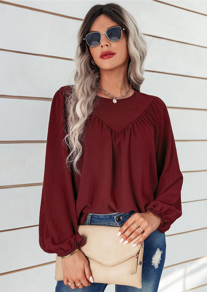 FORMALS ONLY BURGUNDY BLOUSE
