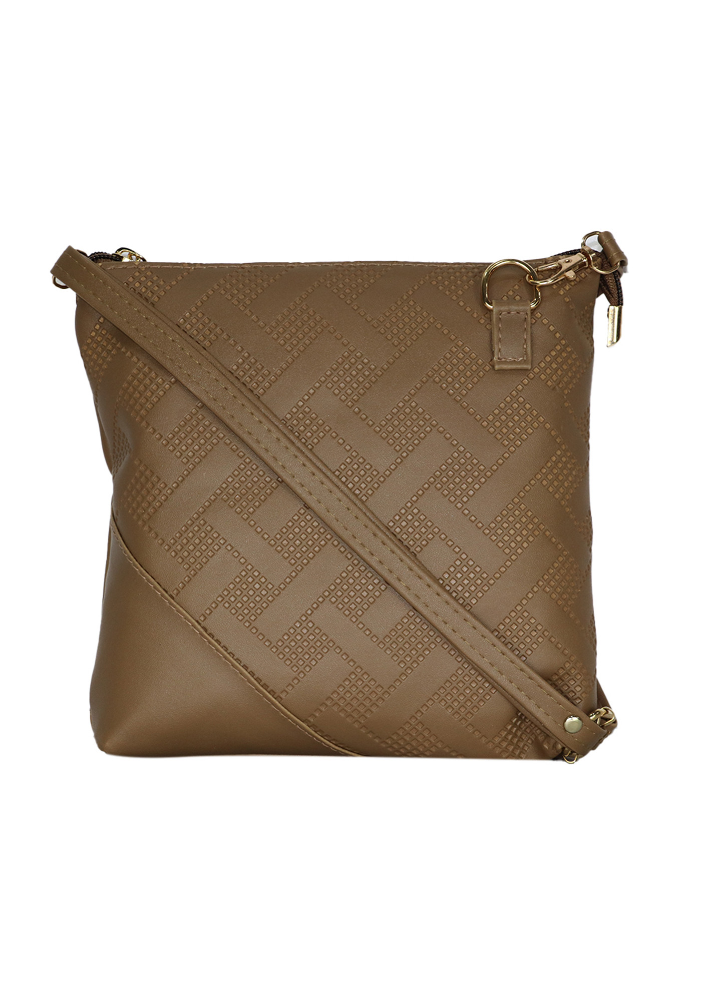 Brown Solid Stylish Pu Leather Sling Bag