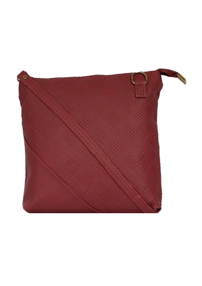 Maroon Sling Bag In Pu Leather