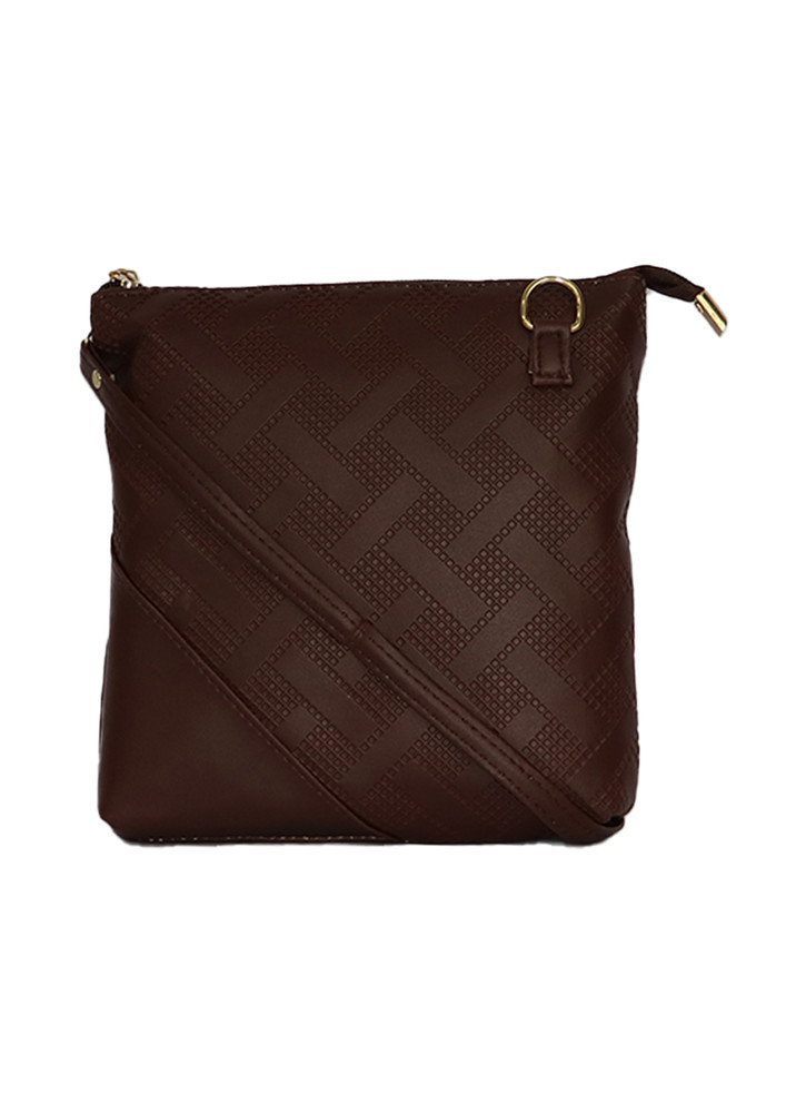 Pu Leather Brown Women'S Sling Bag