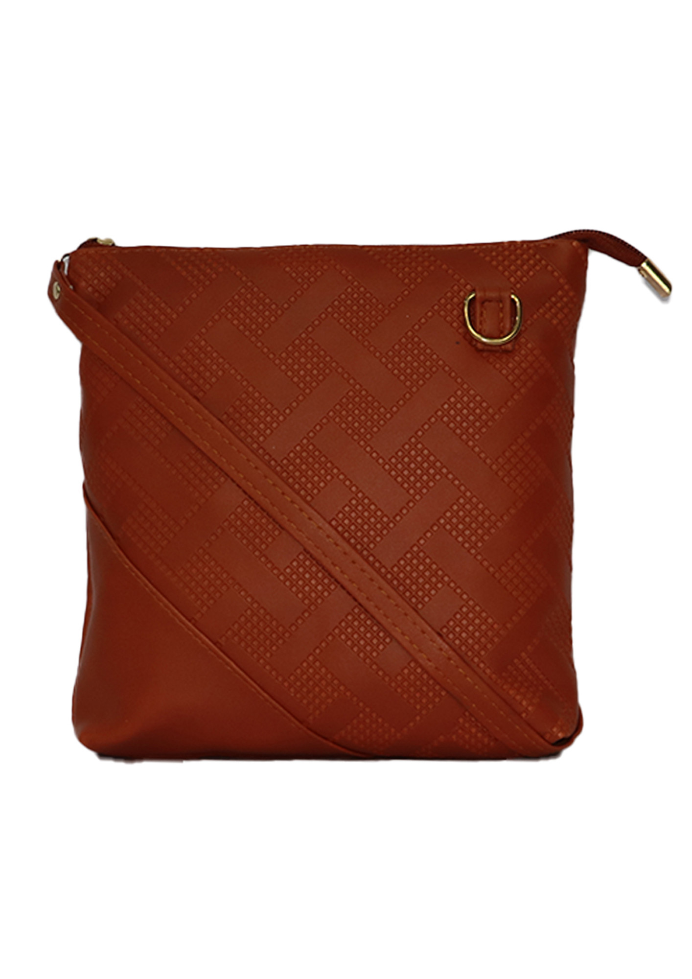 Pu Leather Stylish Brown Sling Bag