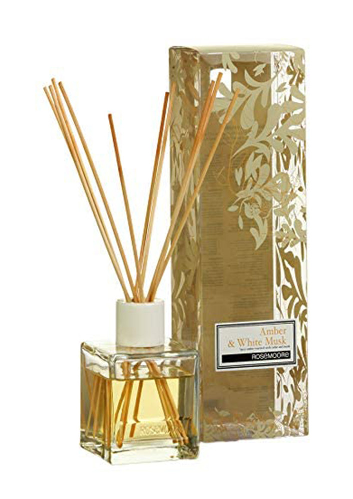 Rosemoore Reed Diffuser Set /Aroma Reed Diffuser /Reed Diffuser Home Fragrance /Scented Reed Diffuser for Offices, Home, Hotel, Bathroom & Living Room Room 200ml with 10 Reed Sticks - Sandalwood & Cedar