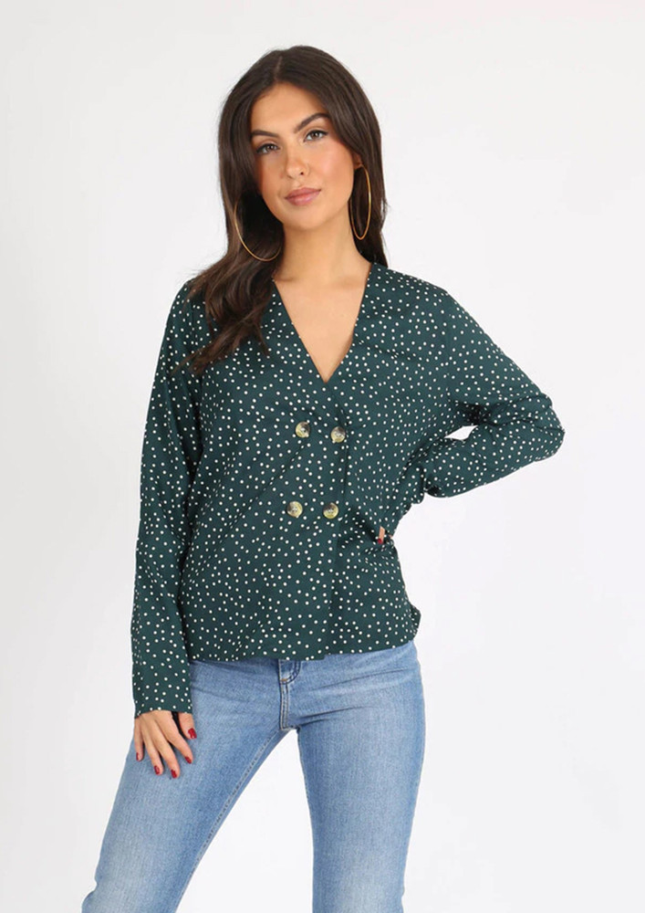 Zachi Double Breasted Buttoned Blouse