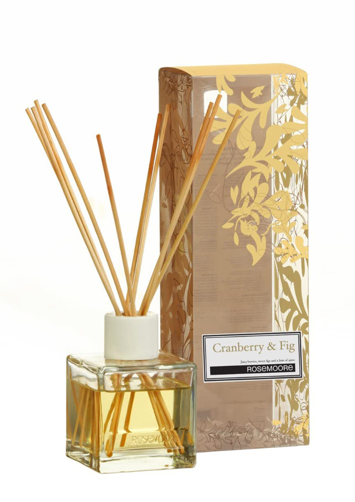 Rosemoore Reed Diffuser Set /Aroma Reed Diffuser /Reed Diffuser Home Fragrance /Scented Reed Diffuser for Offices, Home, Hotel, Bathroom & Living Room Room 200ml with 10 Reed Sticks - Cranberry & Fig
