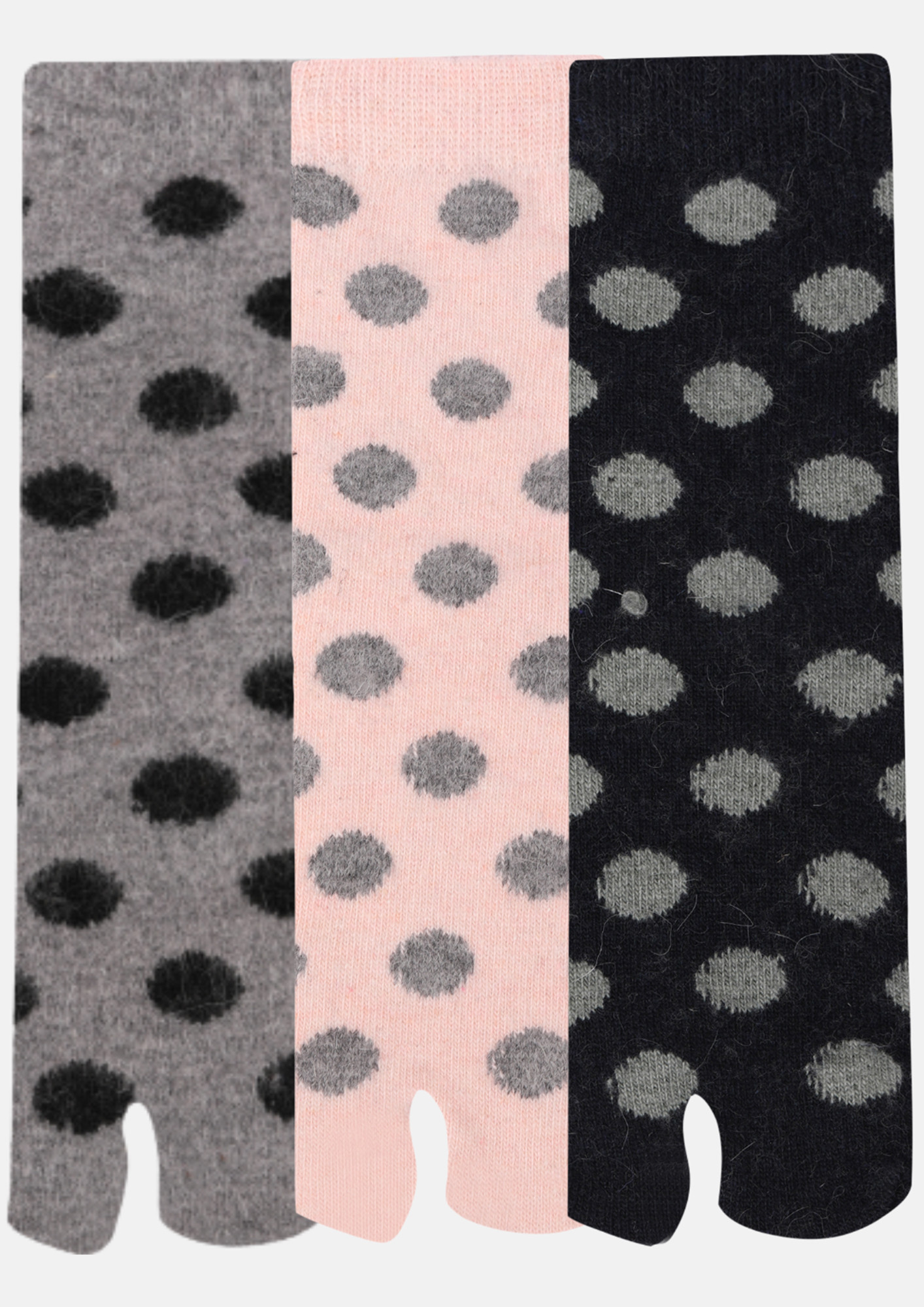NEXT2SKIN Woollen Ankle length Women Thumb Socks (Pack of 3) (LightGray,Peach,Navy Blue) 3821-LGPEN