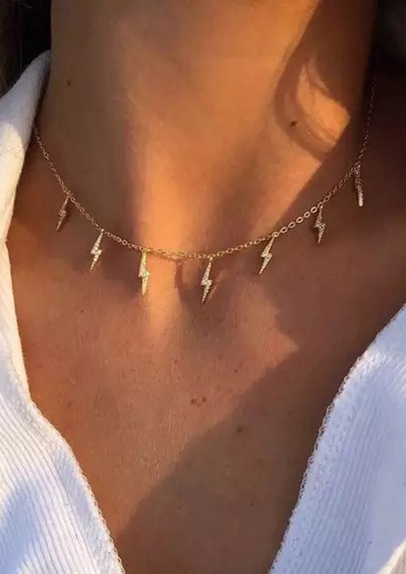 Lightning Bolt Diamond Necklace – Kingofjewelry.com