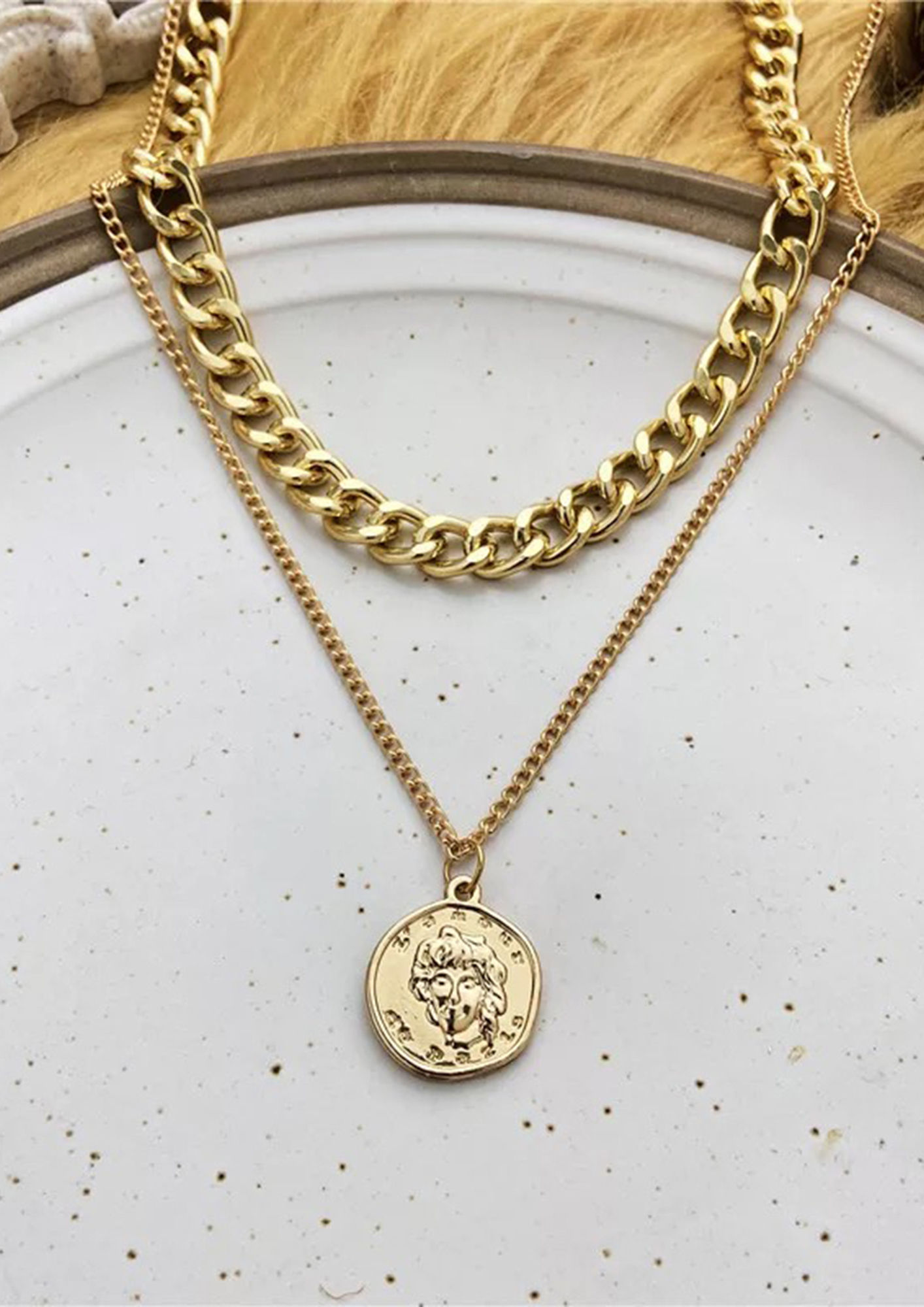 Bright Bold Oval 21k Gold Coin Necklace | Gold coin necklace, Gold coins,  Yellow gold necklaces
