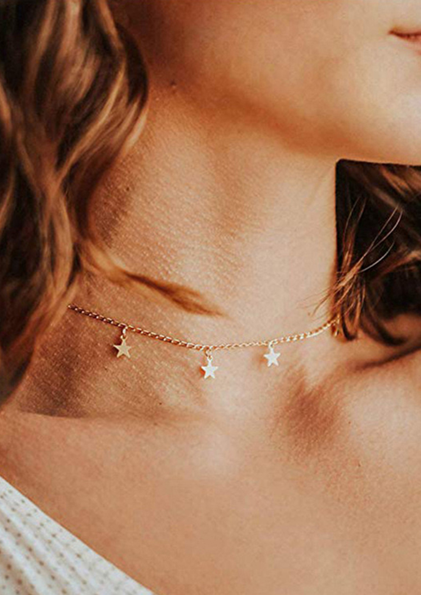 Waterproof* Moon & Stars Choker Necklace - Nissa Jewelry