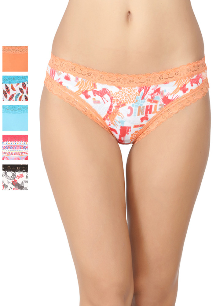 Soie Multicolour Blockbuster Bikini Panty Combo (pack Of 6)