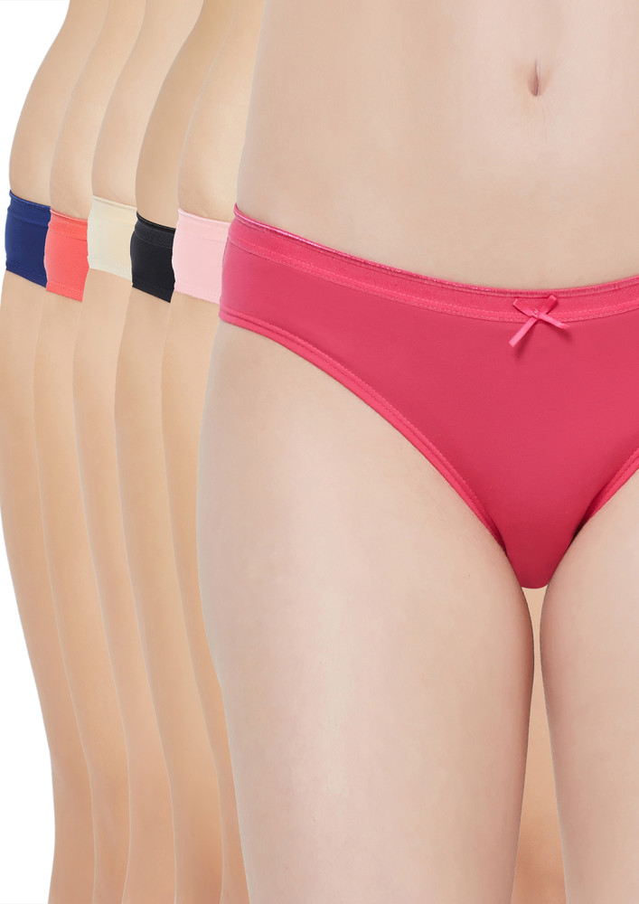 Soie Multicolour Bring The Style Bikini Panty Combo (pack Of 6)