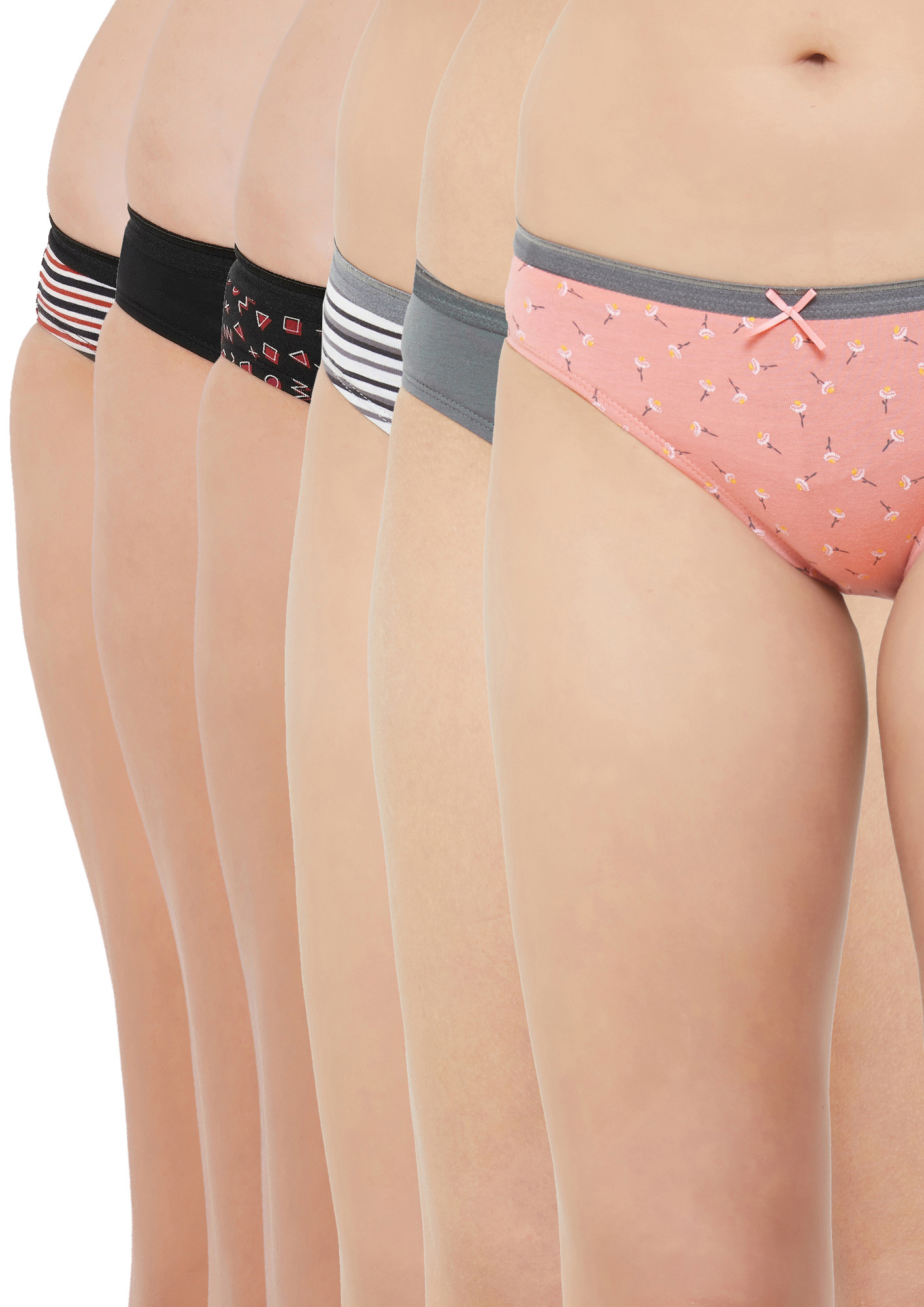 SOIE Multicolour SHARE THE LOVE Bikini Panty Combo (Pack of 6)