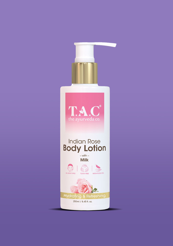 T.a.c - The Ayurveda Co. Indian Rose Body Lotion With Milk | For Hydrating & Refreshing Skin - 250ml