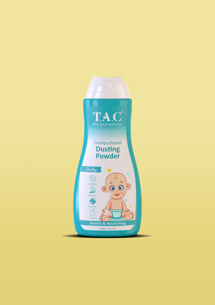 T.a.c - The Ayurveda Co. Dashapushpadi Ayurvedic Baby Powder |  For Nourishing And Rash Free Skin | Natural & Chemical Free |  All Skin Type - 100gm