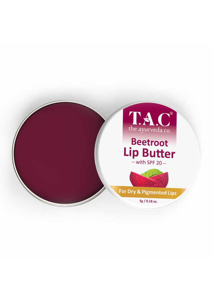 T.a.c - The Ayurveda Co. Beetroot Lip Butter For Women And Men | Intense Moisturization | For Dry & Chapped Lips - 5g