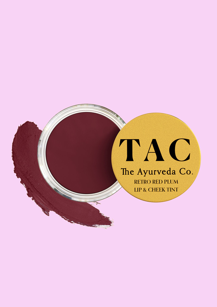 T.a.c - The Ayurveda Co. Retro Red Plum Lip & Cheek Tint | For Natural Makeup - 10gm