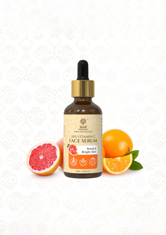 Khadi Essentials 20% Vitamin C Face Serum With Grapefruit For Toned & Bright Skin - 30ml