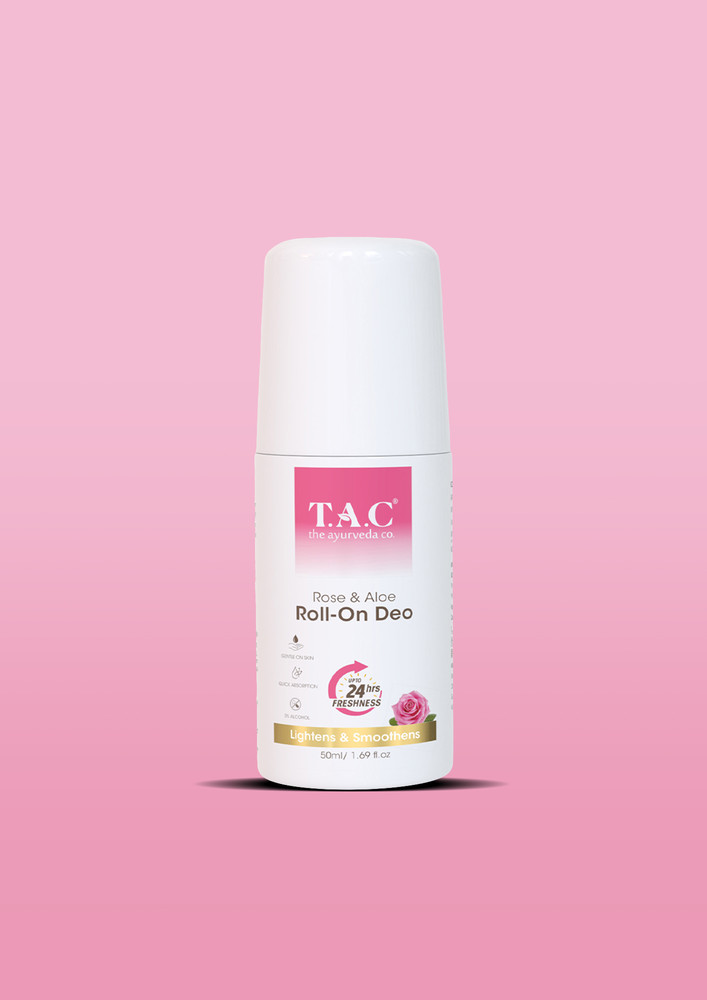 T.a.c - The Ayurveda Co. Rose Roll-on For Women | Keeps Smooth & Refreshing Skin | Removes Bad Odour - 50ml