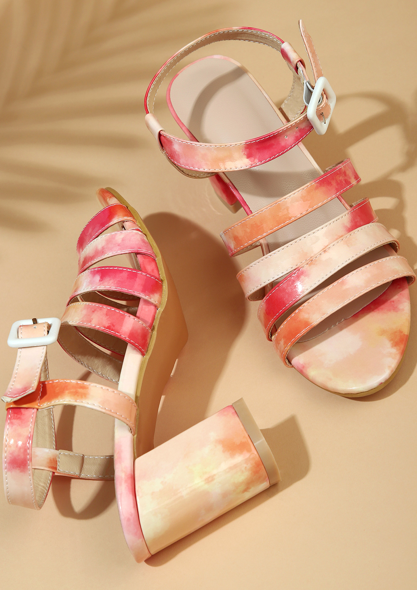ELEVATED ENOUGH WITH MY OMBRE ANKLE-STRAP BLOCK HEEL SANDALS