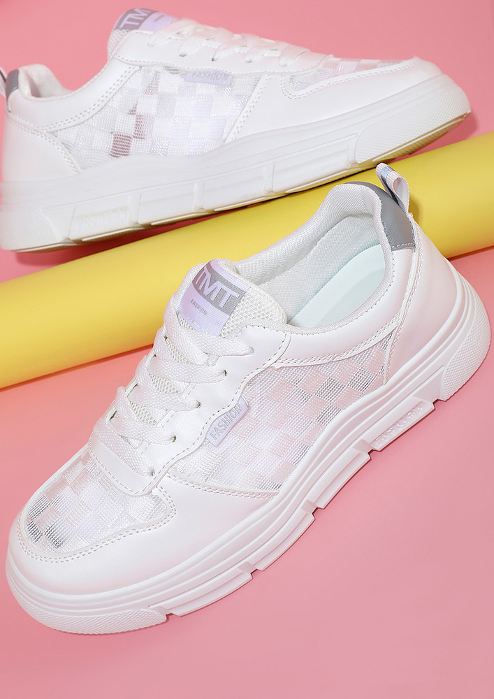 Ain't Your Regular White-grey, Lace-up, Casual, Sneakers 