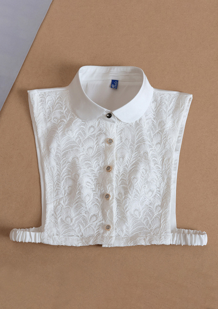 White Crochet Round Collar