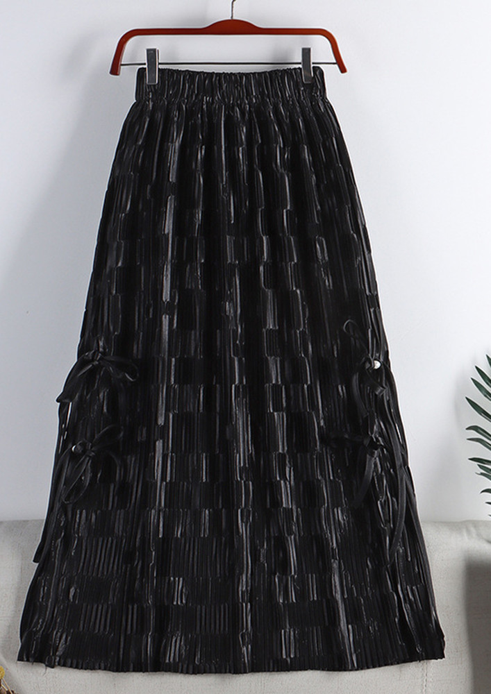 Autumnal Equinox Black Midi Skirt