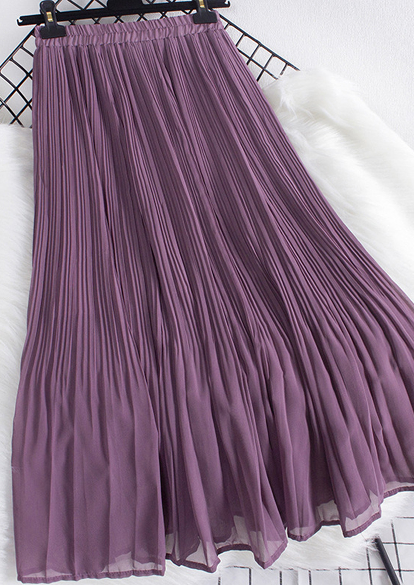 Purple High Rise Knit Co-ord Skirt-as247.edu.vn
