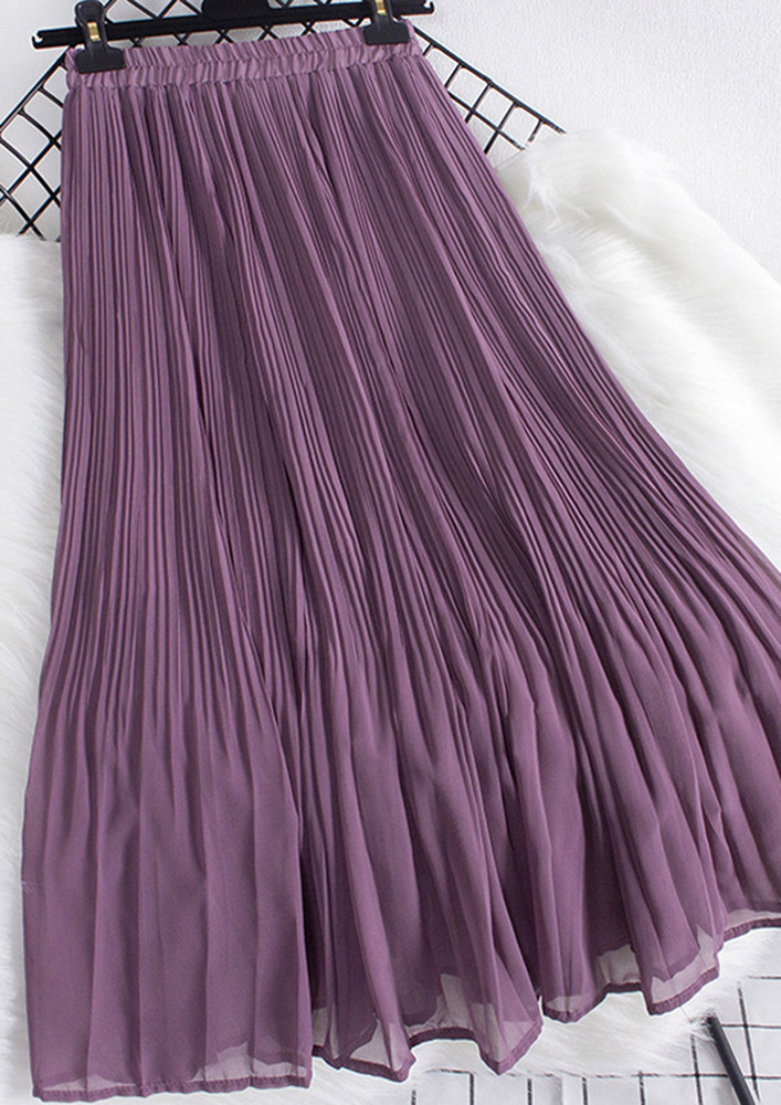 Pleats And Color Purple Skirt