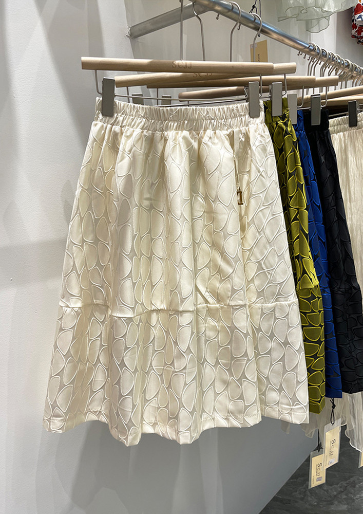 Tres Lado Petal Beige Midi Skirt