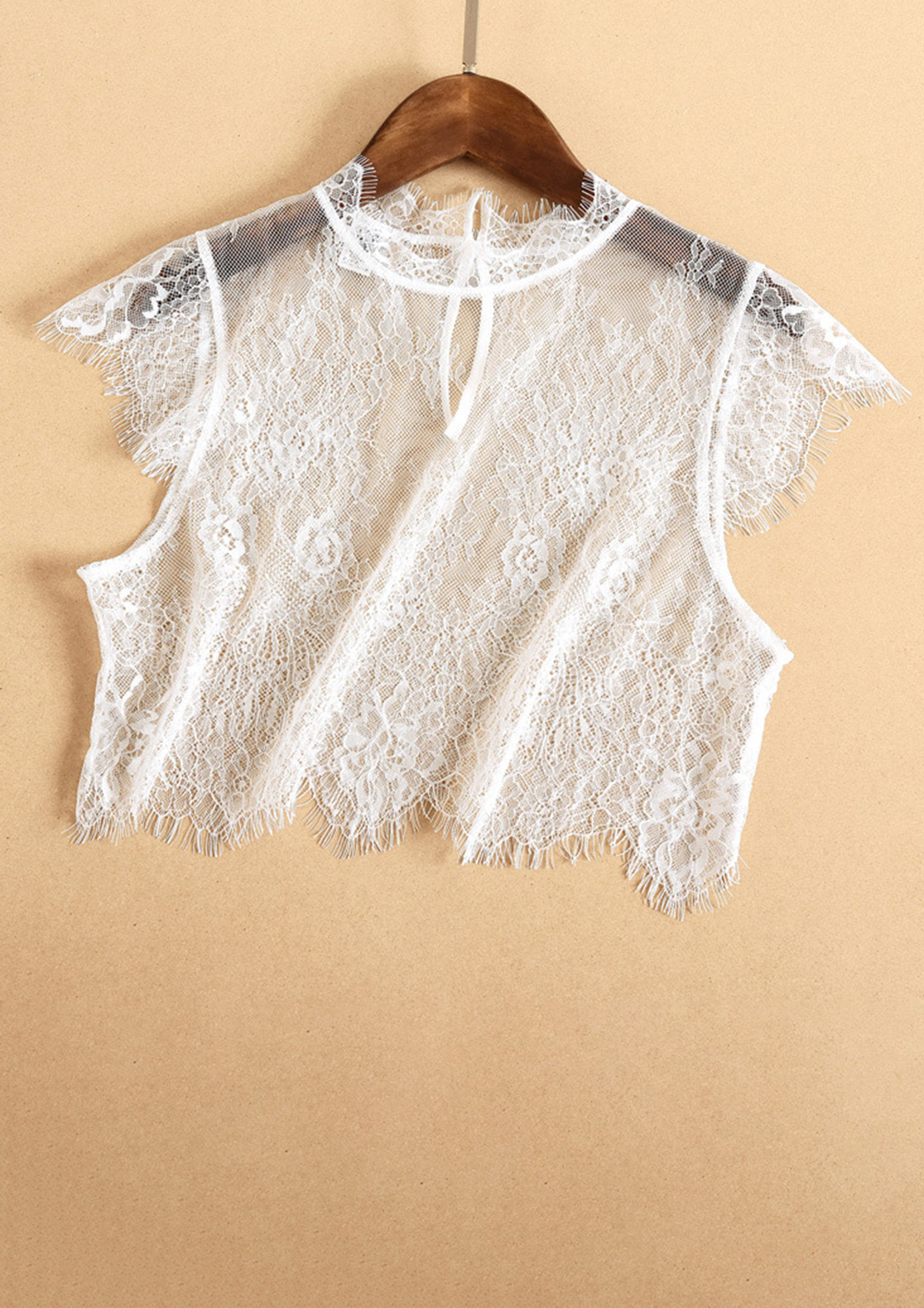 Lace White Crop Top - Buy Lace White Crop Top online in India