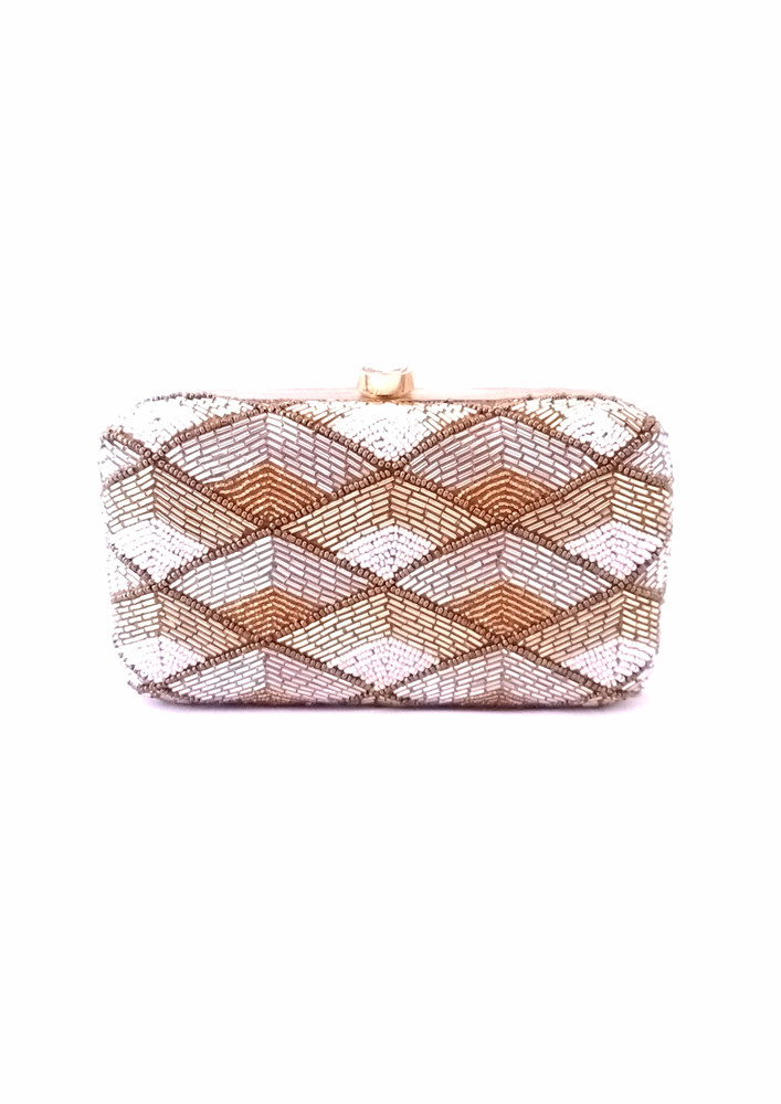 Tricolored Handembroidered Clutch