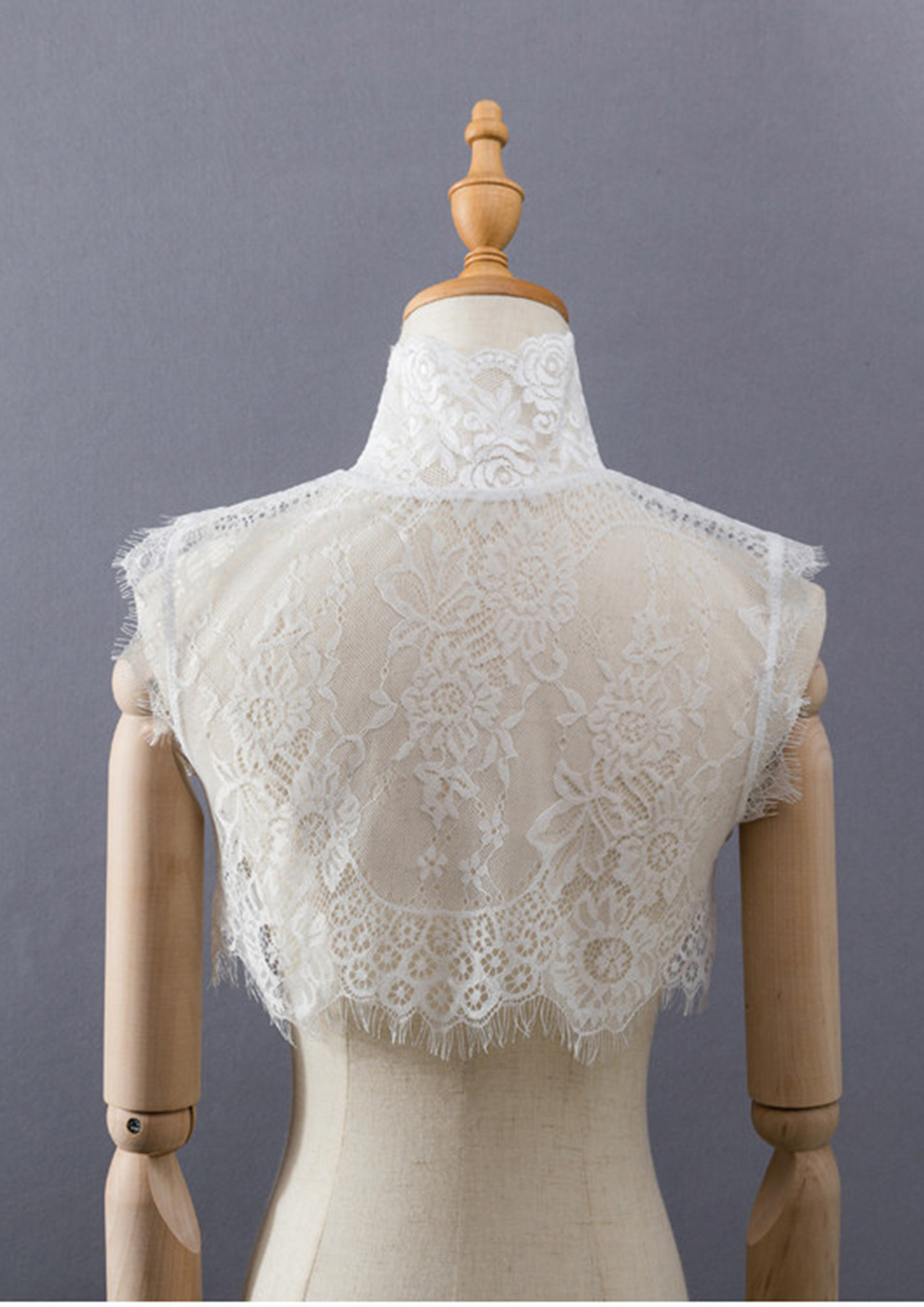 A LACE-DETAIL CUTE STAND-UP WHITE COLLAR