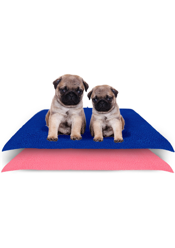 Amorite Reusable Washable Pee Pads-puppies Washable Dog/cat Diapers Pack Of 2 Royal Blue + Salmon Rose Dog, Cat Pet Mat -am-7000-rb+sr