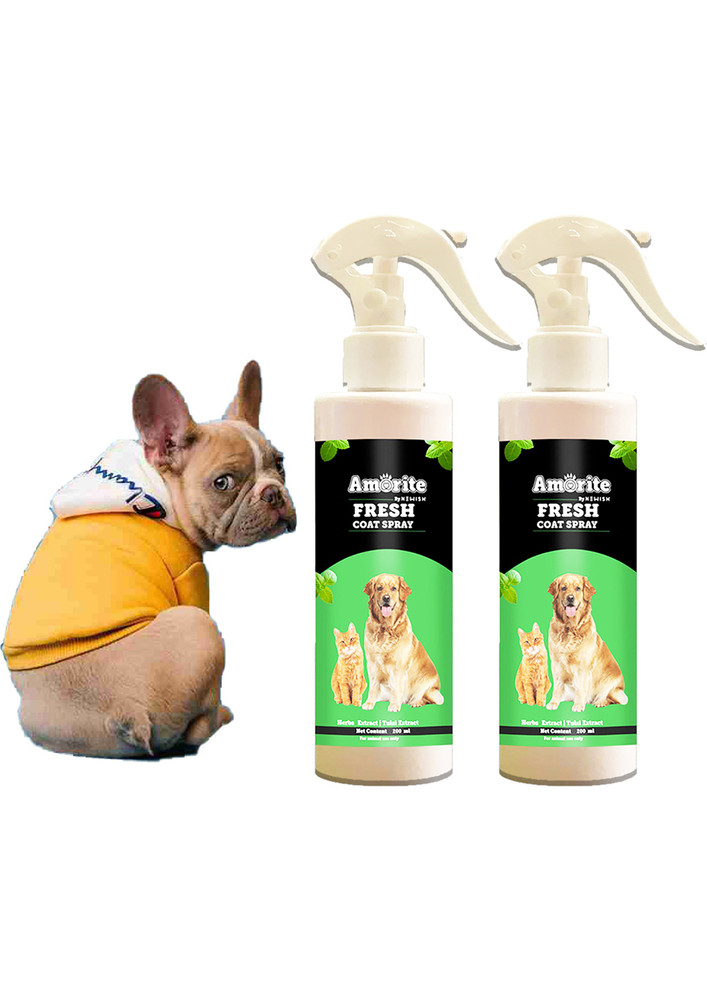 Amorite Dog Perfume Spray / Dog Spray Fresh Coat Control Odor Daily Use, Sulphate And Paraben Free Deodorizer (400 Ml, Pack Of 2)-am-7006-2