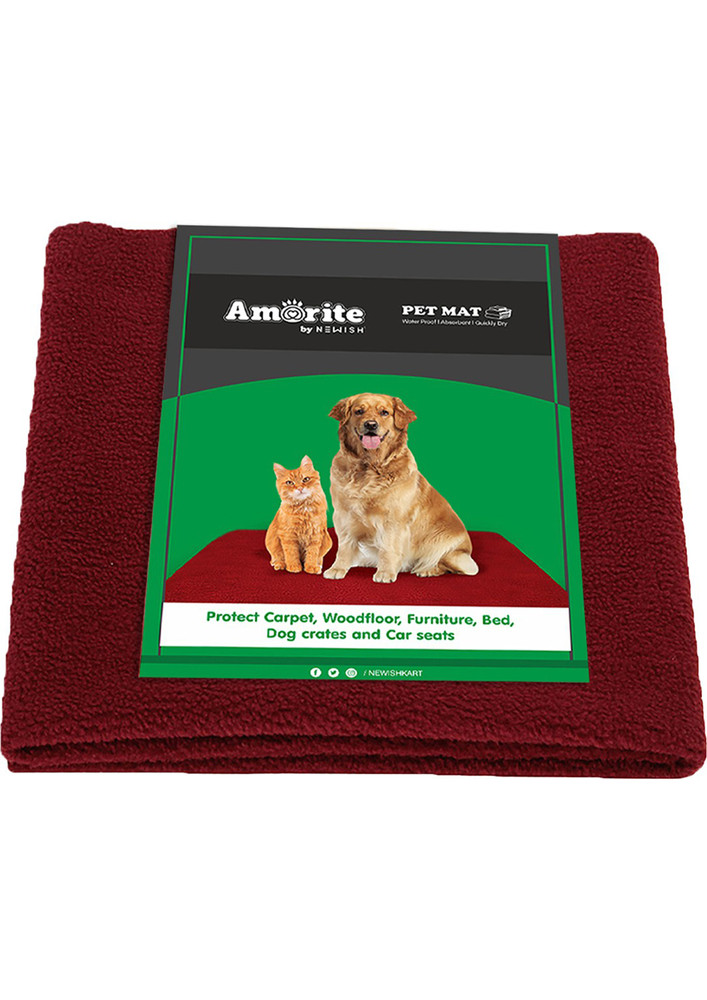 Amorite Reusable Washable Pee Pads-puppies Washable Dog/cat Diapers Maroon Dog, Cat Pet Mat -am-7020-m