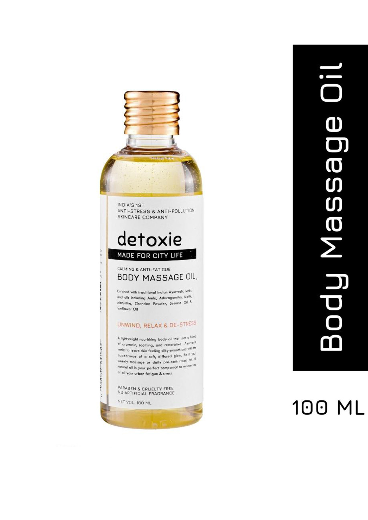 Detxoie - Calming & Anti-Fatigue Body Massage Oil - 100ml