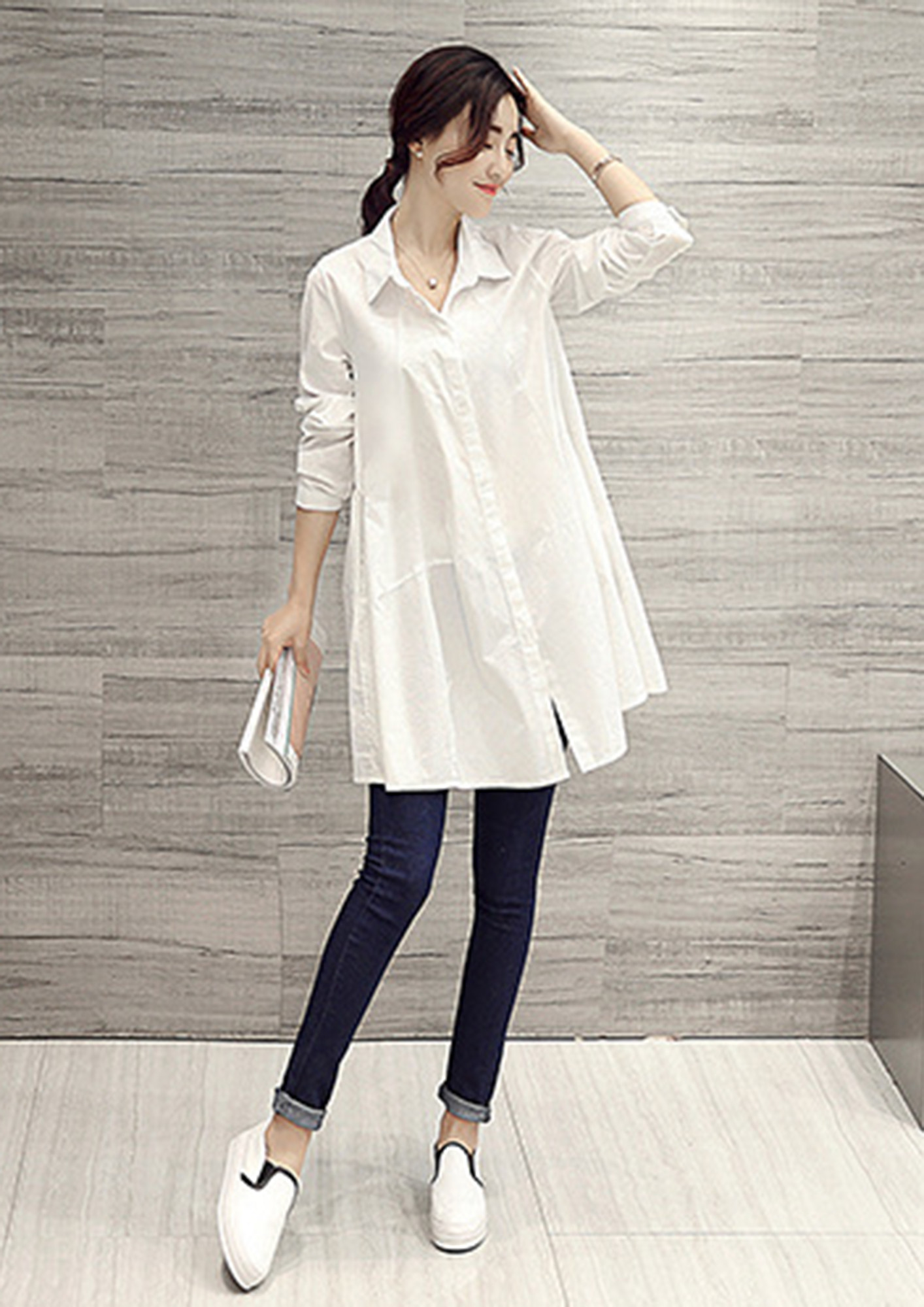 Buy WHAT A CUTIE WHITE LONG SHIRT for Women Online in India