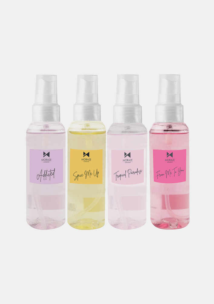 Moraze Body Mist Spray for Men & Women, Long-Lasting Freshness, Pack of 4 (50 ML Each)