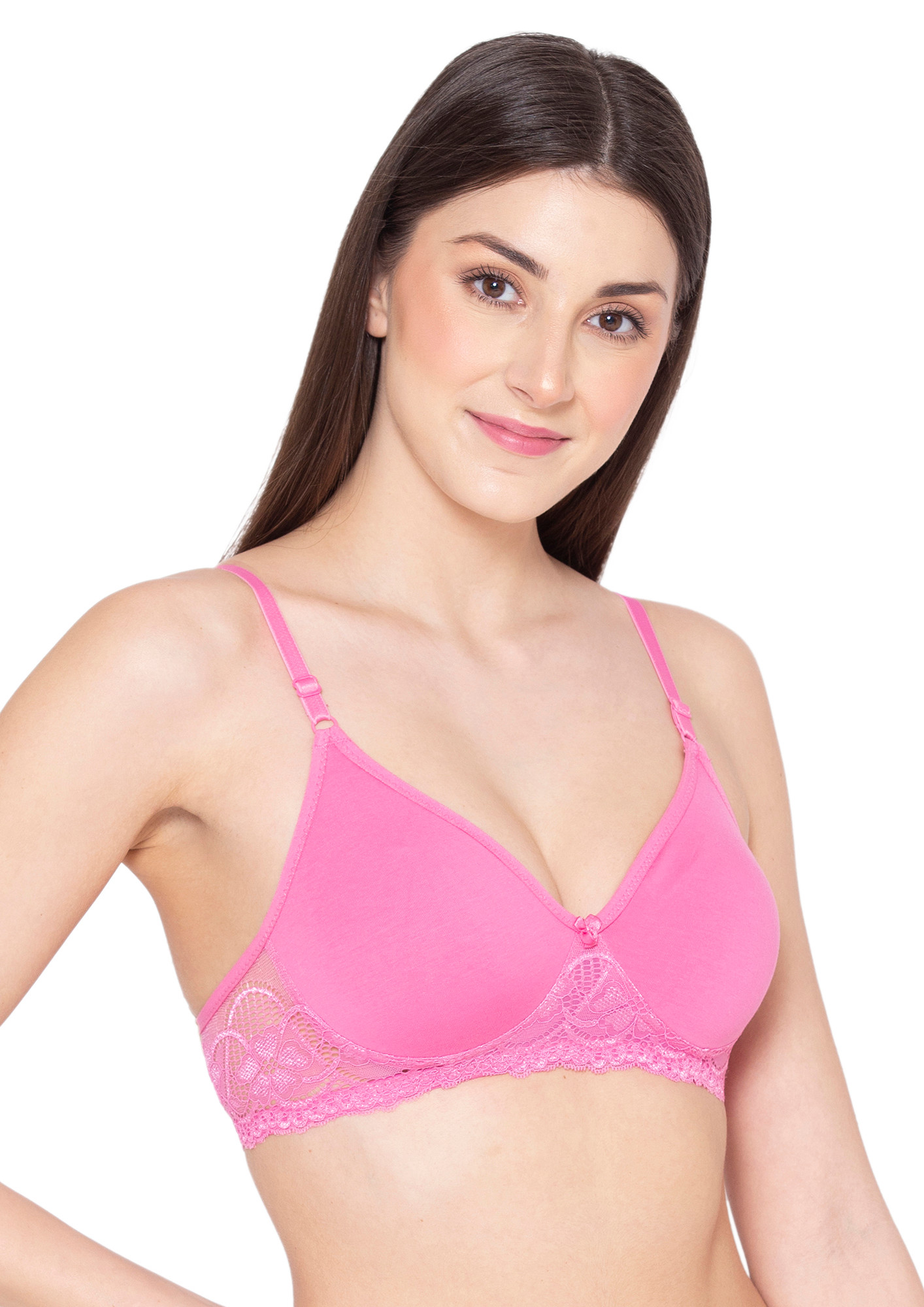 Buy EVERYDAY WEAR FULL COVERAGE LACE HOT PINK BRA for Women Online in India