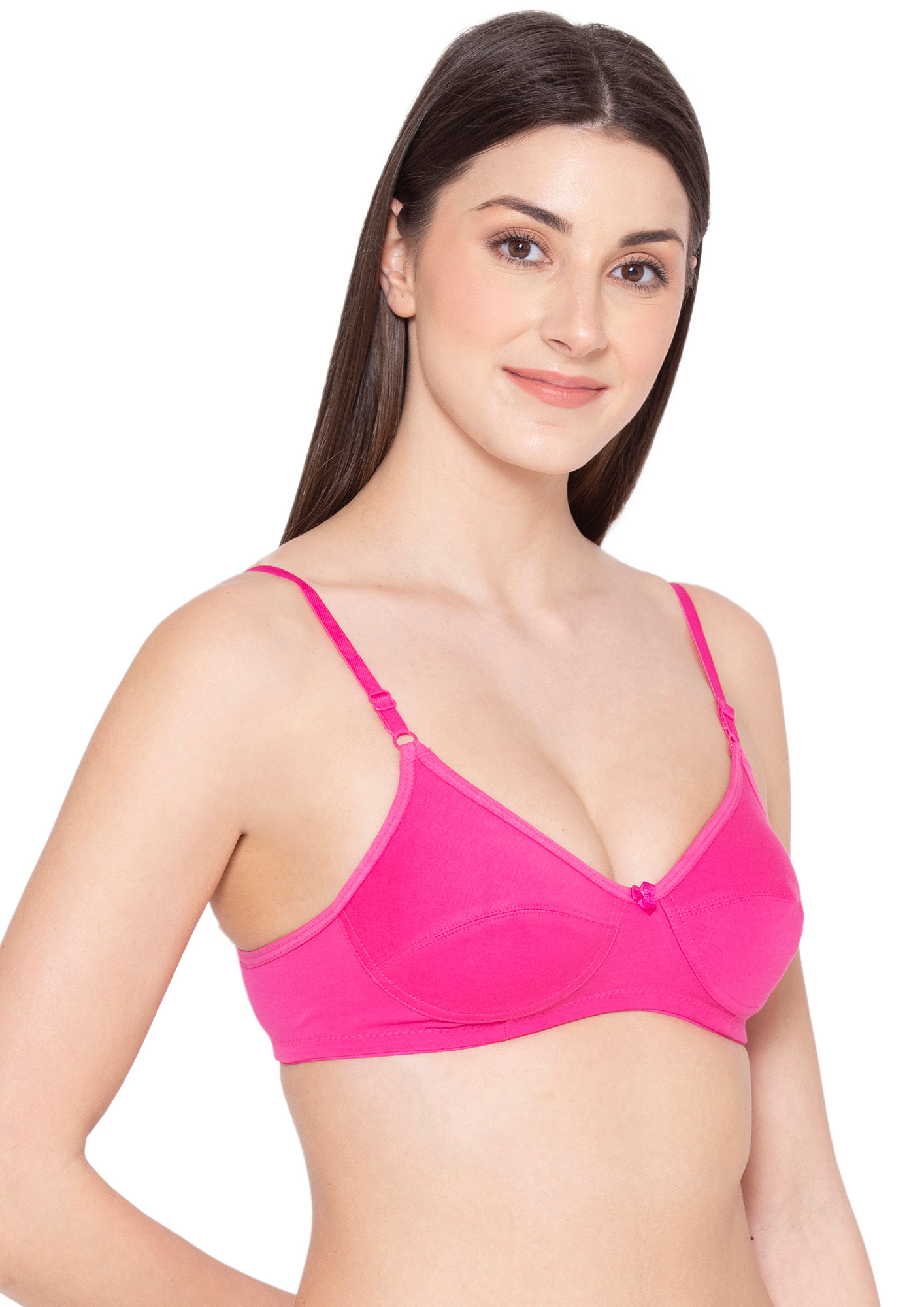 DAILY ESSENTIALS NON PADDED NON WIRED HOT PINK TSHIRT BRA