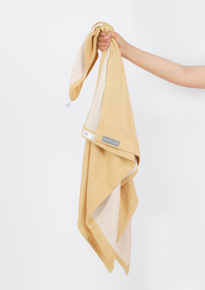 Aluvera Double Cloth Bath Towel-Sunset Gold